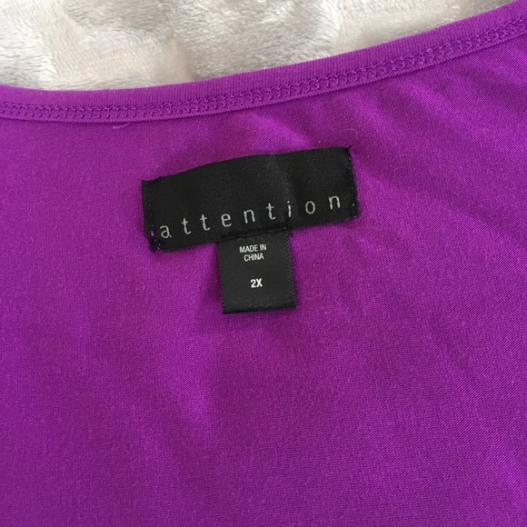 Attention Purple Tunic Tank Top Plus Size 2X - Picture 3 of 6